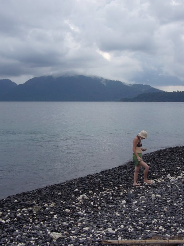 Black pebble island
